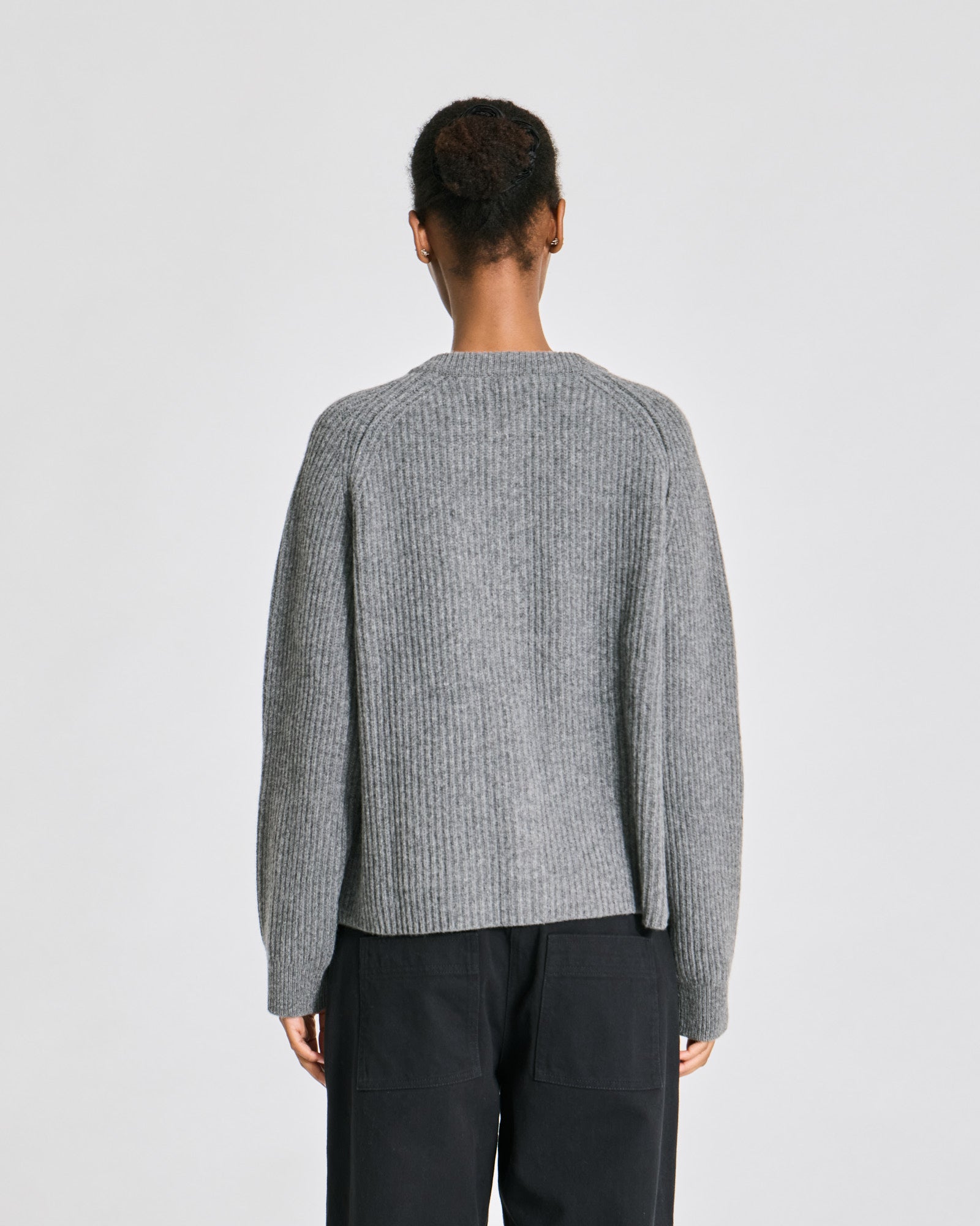 GAI+LISVA Augusta L/S Cardigan Lambswool Knit Lambswool l Knitwear 631 Grafitti Grey Melangé