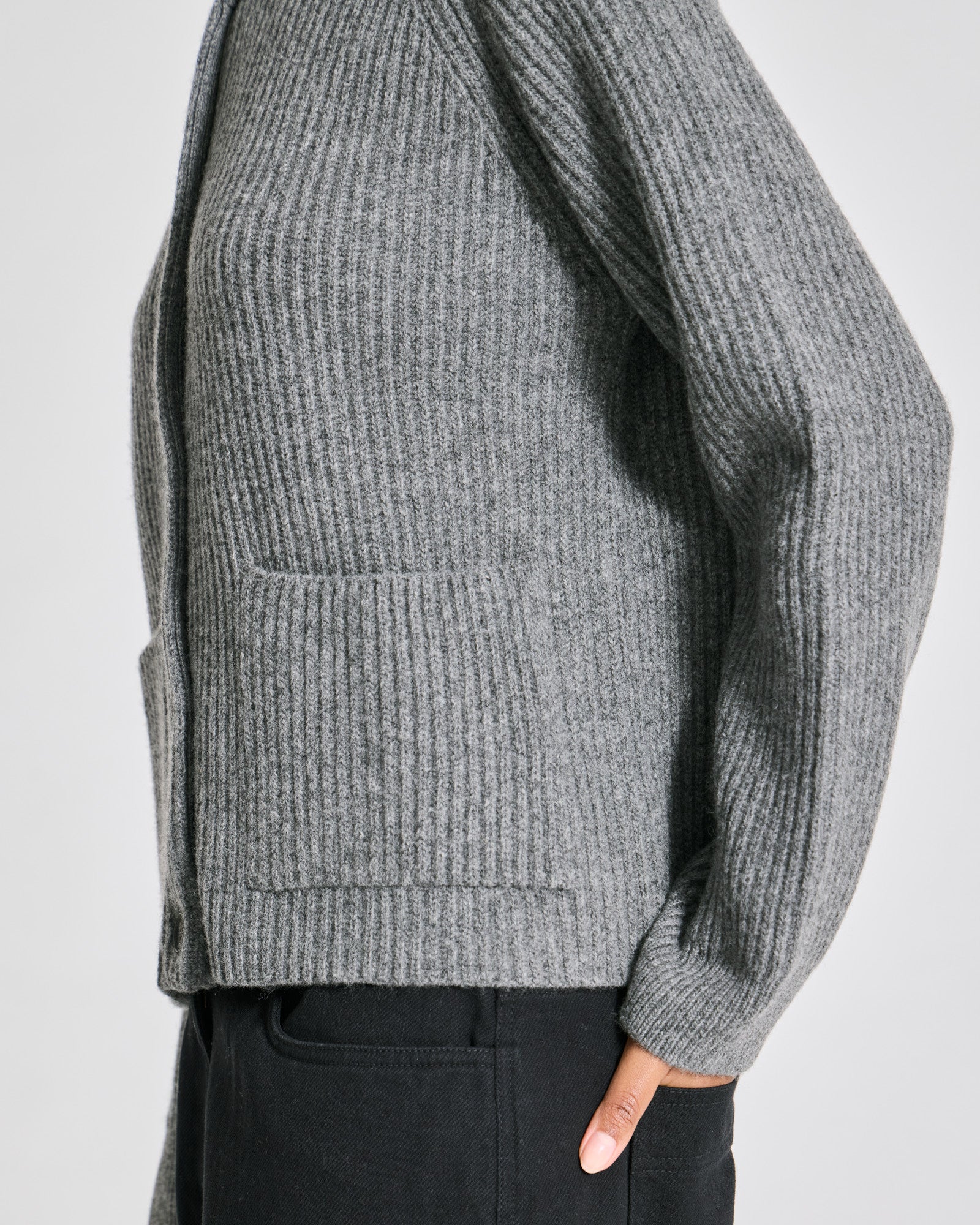 GAI+LISVA Augusta L/S Cardigan Lambswool Knit Lambswool l Knitwear 631 Grafitti Grey Melangé