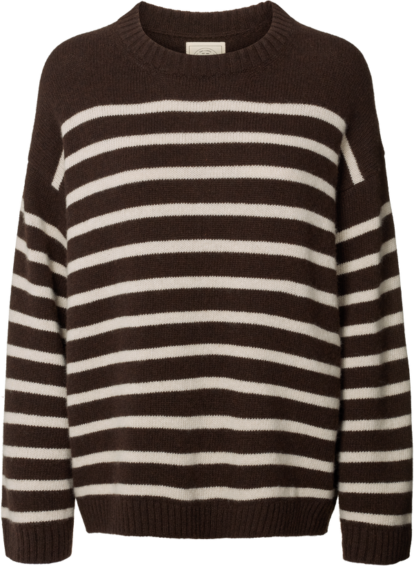 GAI+LISVA Barbera Stripe Lambswool Jumper Knit 681 Mulch