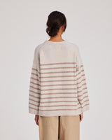 GAI+LISVA Barbera Stripe Lambswool Jumper Knit 960 Shitake