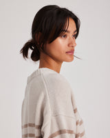 GAI+LISVA Barbera Stripe Lambswool Jumper Knit 960 Shitake