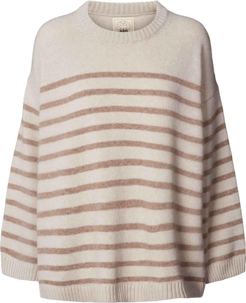 GAI+LISVA Barbera Stripe Lambswool Jumper Knit 960 Shitake