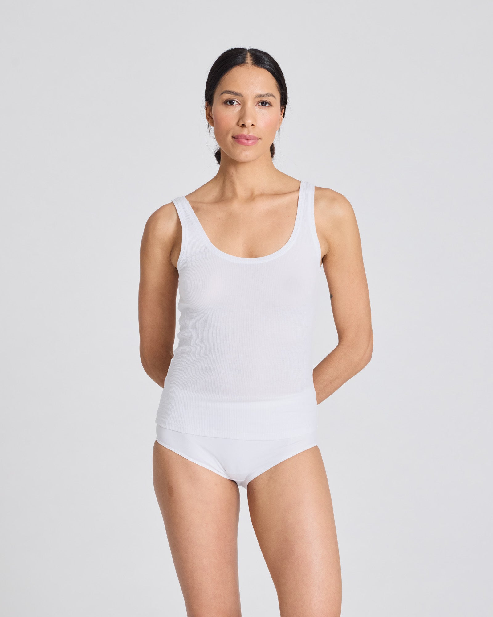GAI+LISVA Beate Cotton S´less Top 3x2 Rib GOTS 243975 Top 100 White