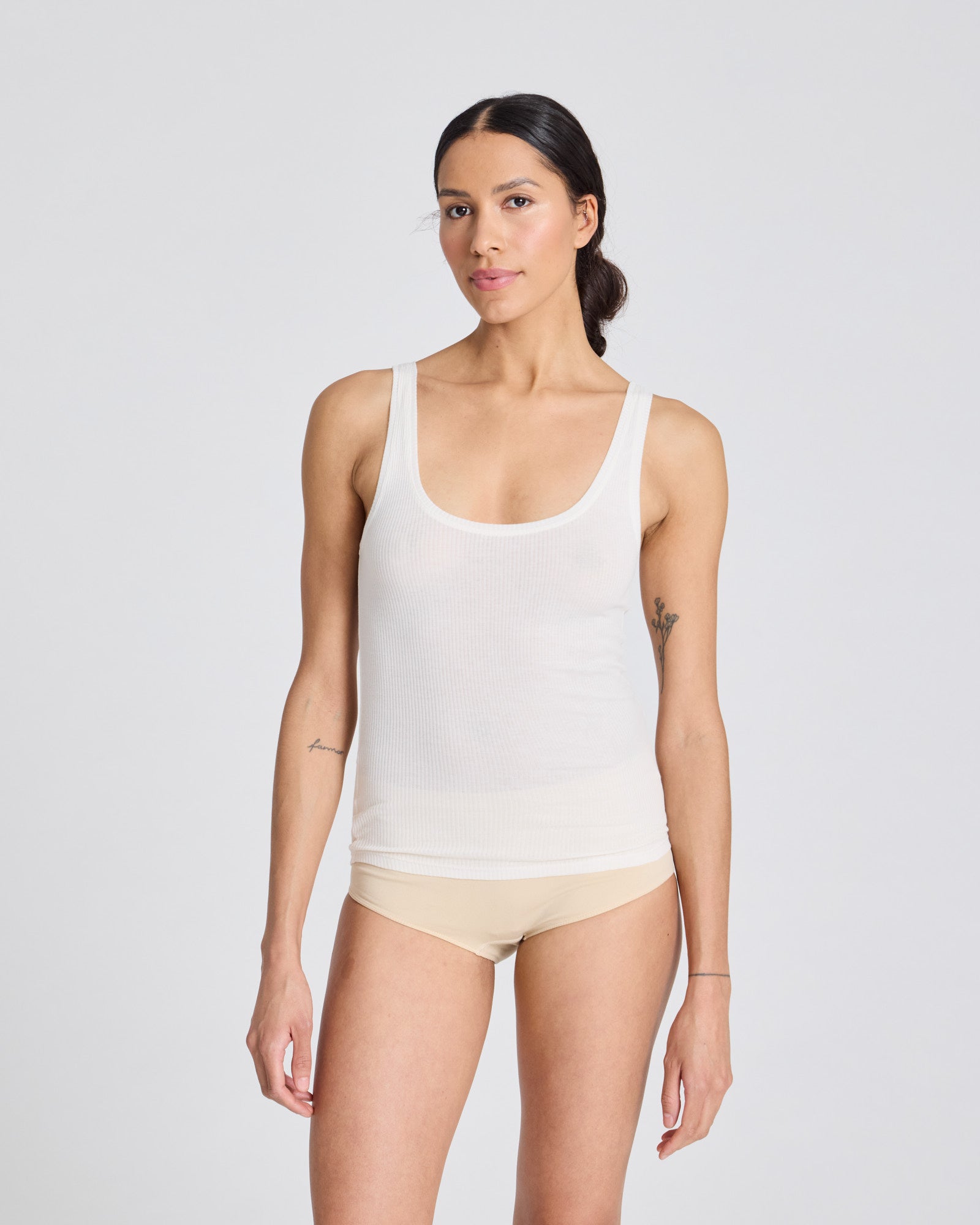 GAI+LISVA Beate Cotton S´less Top 3x2 Rib GOTS 243975 Top 150 Off White