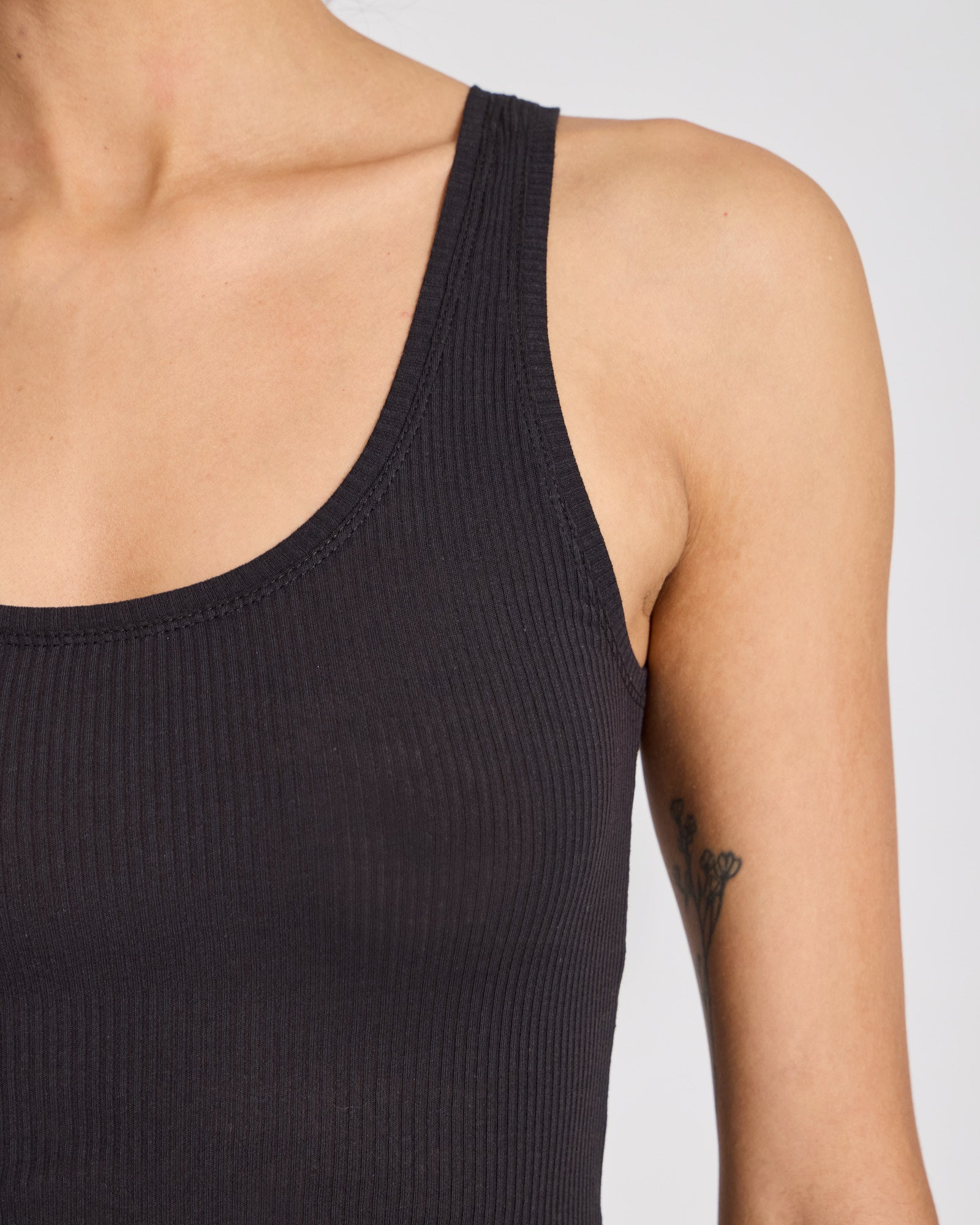 GAI+LISVA Beate Cotton S´less Top 3x2 Rib GOTS 243975 Top 650 Black