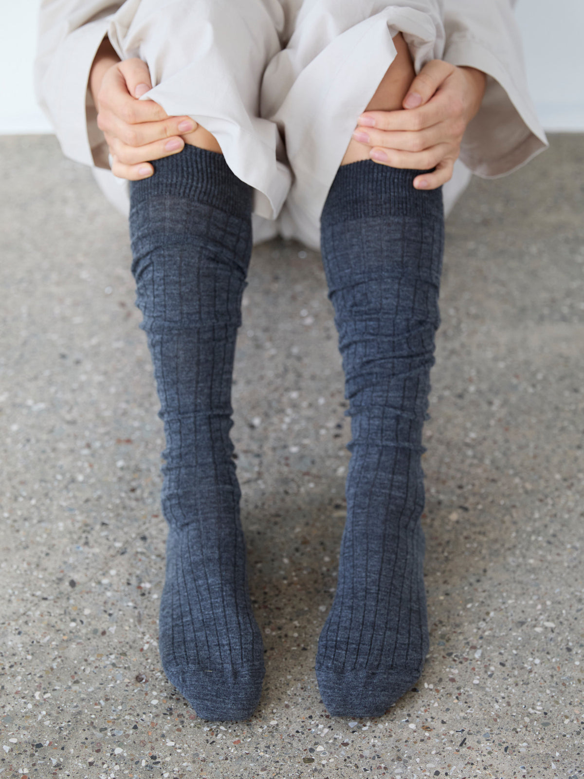 LISVA Belinda Classic Merino Wool Sock Accessories 605 Dark Grey Melangè