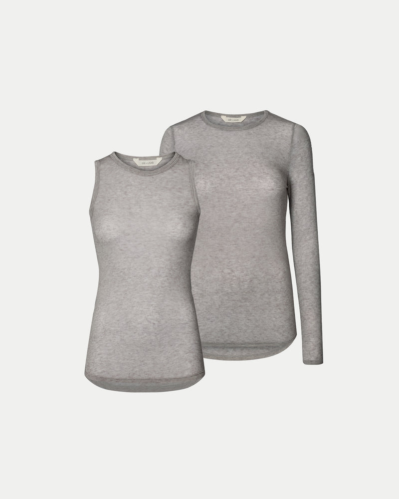 FOREVER BASIC PACK - THYRA & ALBERTE WOOL-  LIGHT GREY MELANGE