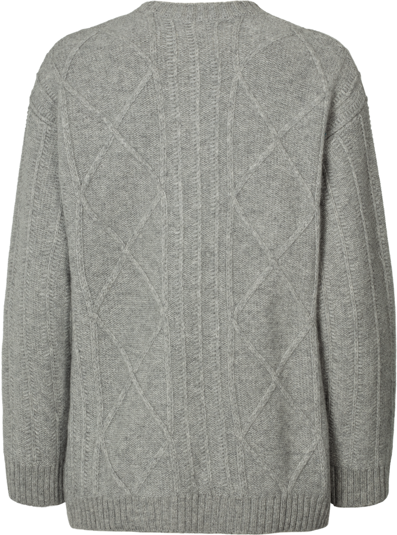 GAI+LISVA Clara Lambswool Cardigan Knit 602 Grey Melange