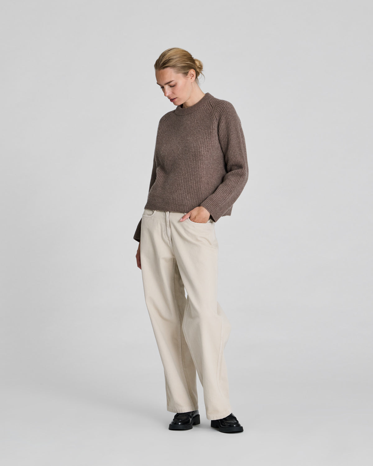 GAI+LISVA Dorthea L/S Pullover Lambswool Knit Lambswool l Knitwear 756 Mole Melangé