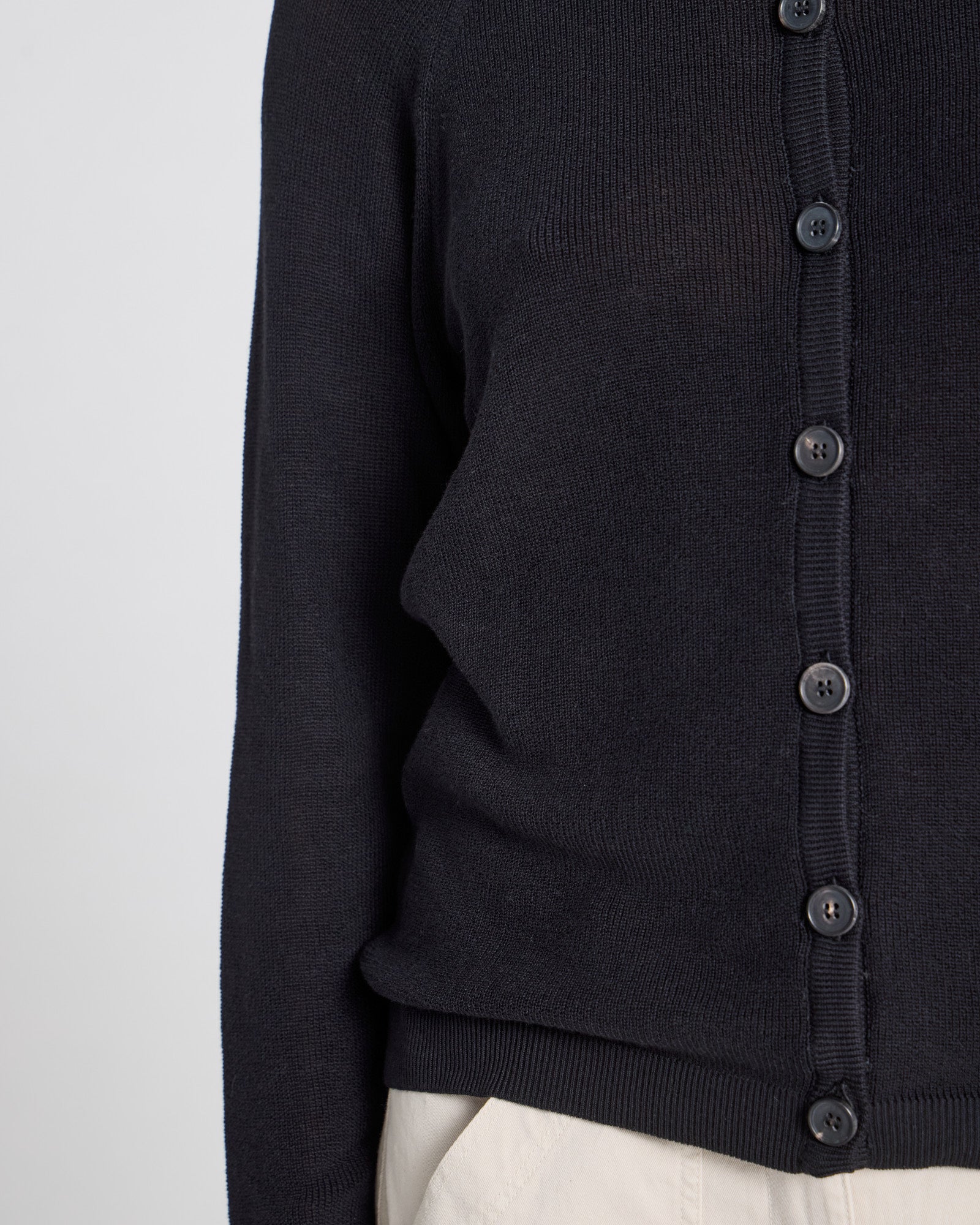GAI+LISVA Ella L/S Cotton Rib Cardigan GOTS Knitwear 650 Black