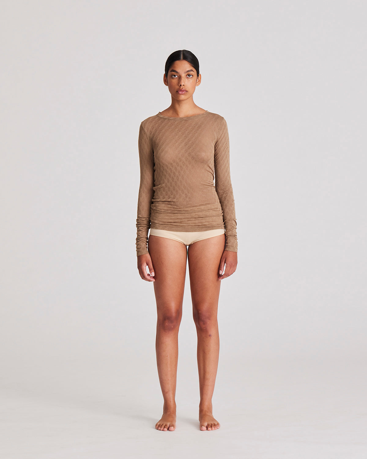 GAI+LISVA Fermi Silk Top Tops & T-shirts 960 Shitake