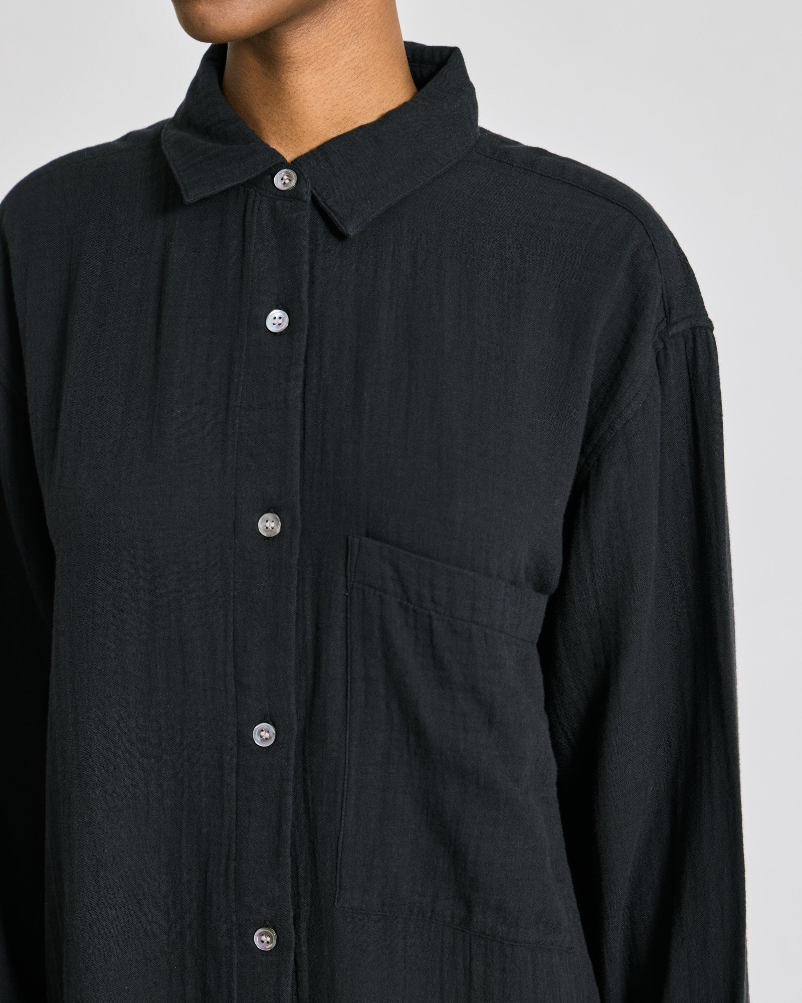 GAI+LISVA Gabriella L/S Double Cloth Shirt GOTS Dresses & Skirts 650 Black