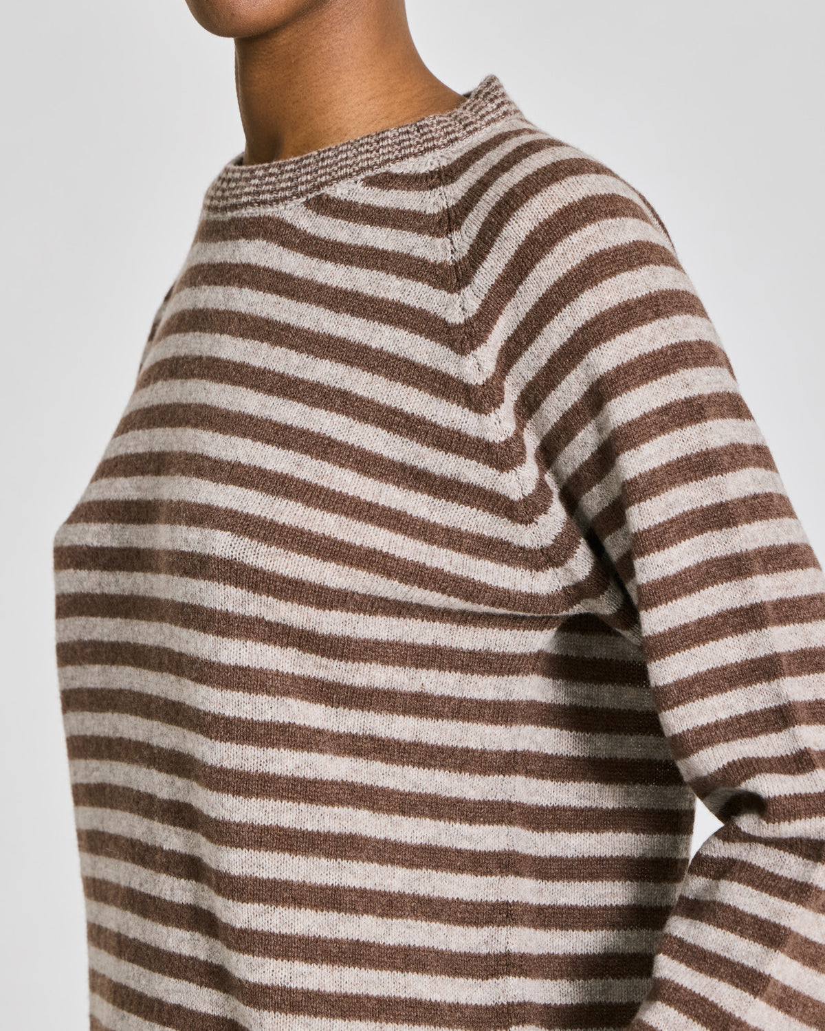 GAI+LISVA Gertrud L/S Striped Pullover Lambswool Knit Lambswool l Knitwear 755 Striped Grey / Brown
