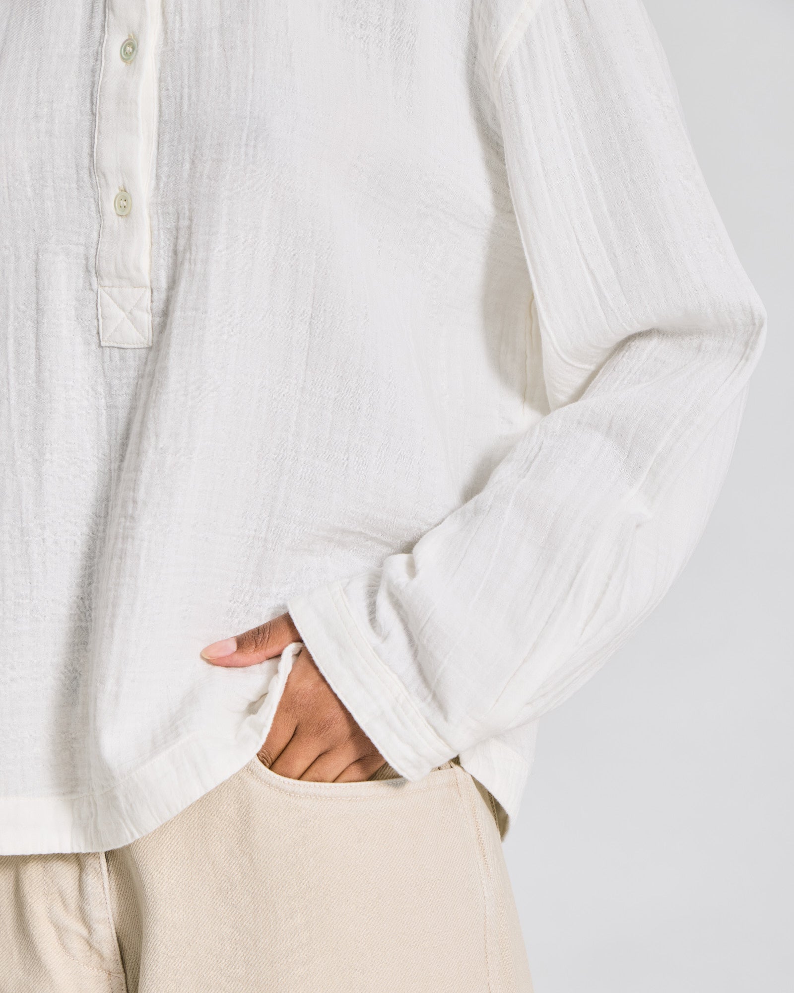 GAI+LISVA Gunhild L/S Double Cloth Shirt GOTS Shirts & Blouses 124 Whisper White