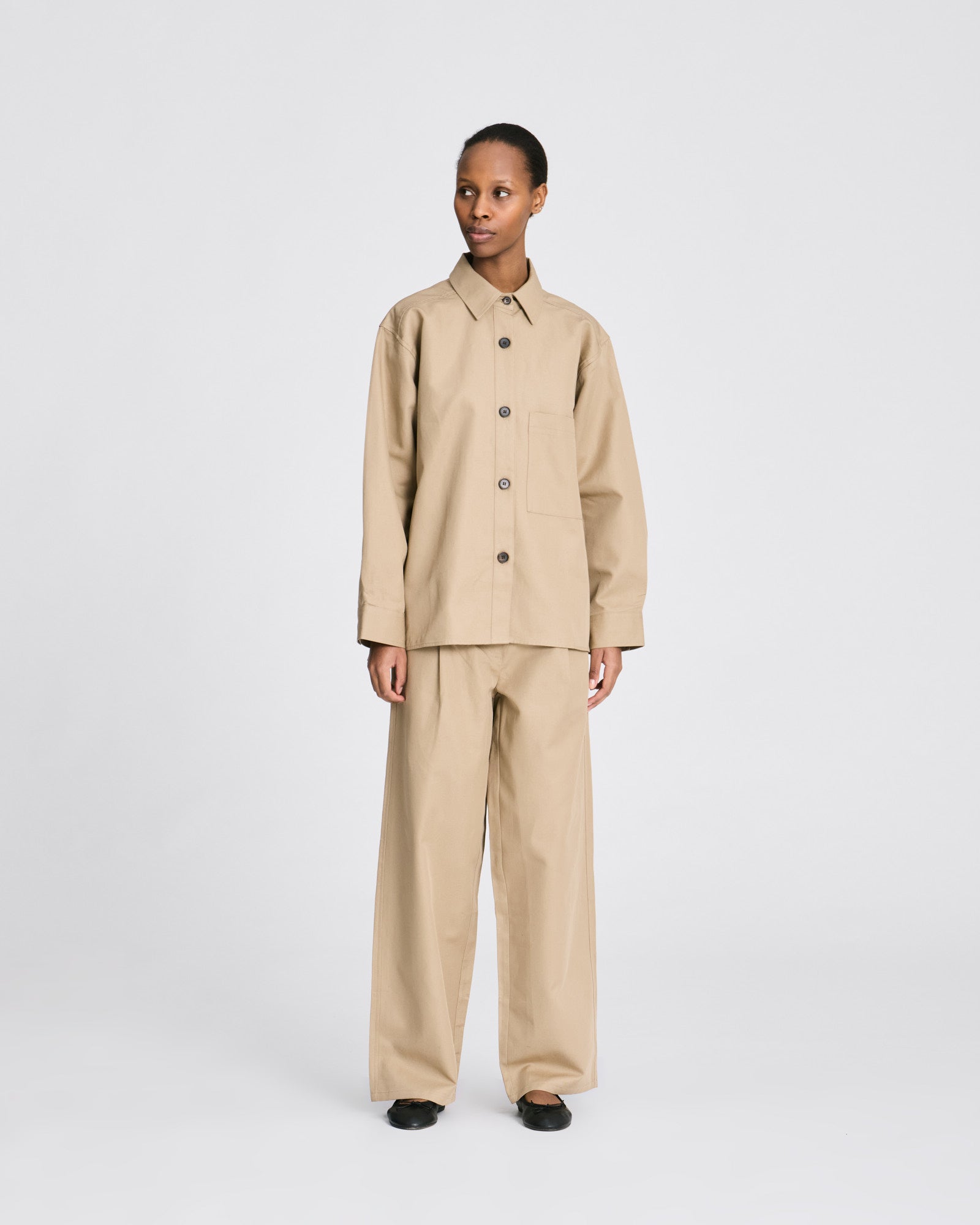 GAI+LISVA Jannie Cotton/Linen Twill Shirt Shirts & Blouses 735 Chinchilla