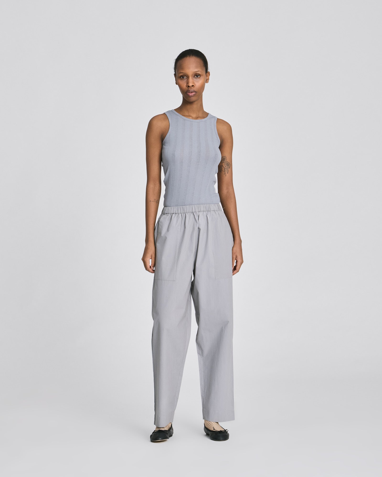 GAI+LISVA Jasmin Poplin Pants GOTS Trousers & Shorts 701 Monument