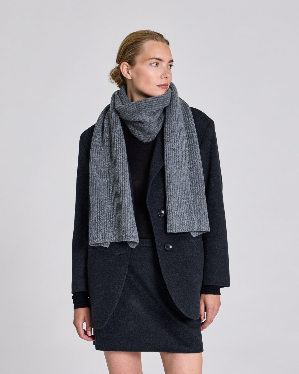 GAI+LISVA Klarisa Lambswool Scarf Lambswool l Knitwear 631 Grafitti Grey Melangé