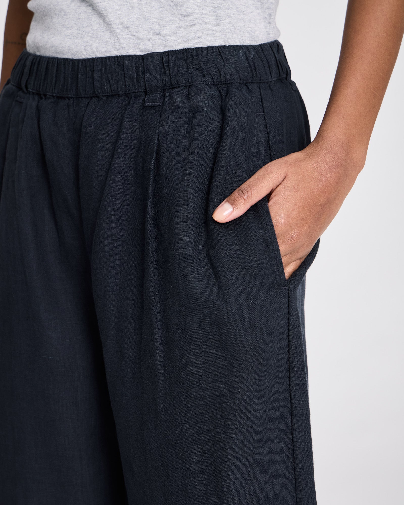 GAI+LISVA Leonora Linen Loose Pants GOTS Trousers & Shorts 181 Midnight Blue