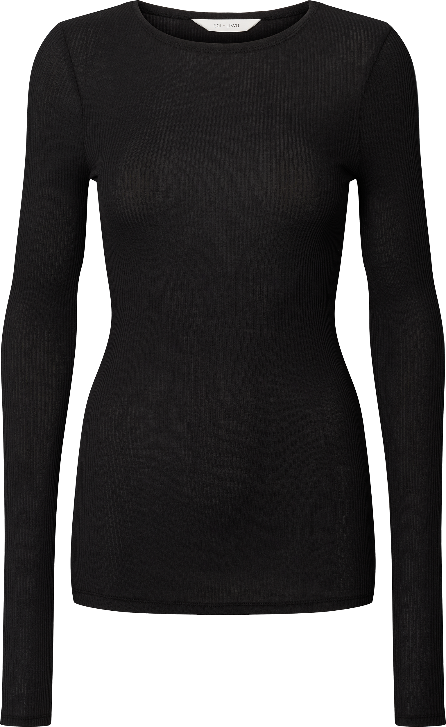 GAI+LISVA Lise L/S Cotton Top 3x2x Rib GOTS 243975 Top 650 Black