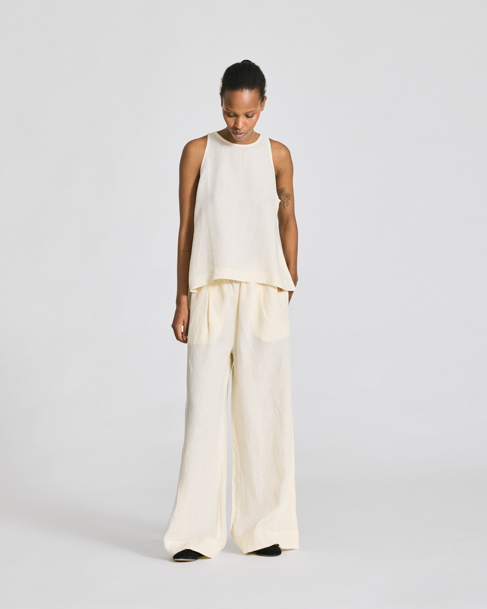 GAI+LISVA Mia Maya Linen Top GOTS Shirts & Blouses 124 Whisper White
