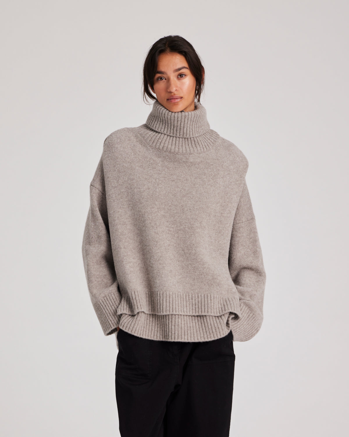 GAI+LISVA Michelle Neck Piece Lambswool l Knitwear 173 Stone Grey