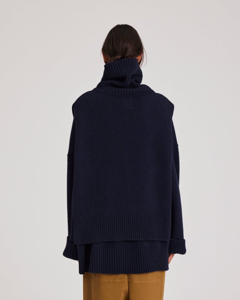 GAI+LISVA Michelle Neck Piece Knit 181 Midnight Blue