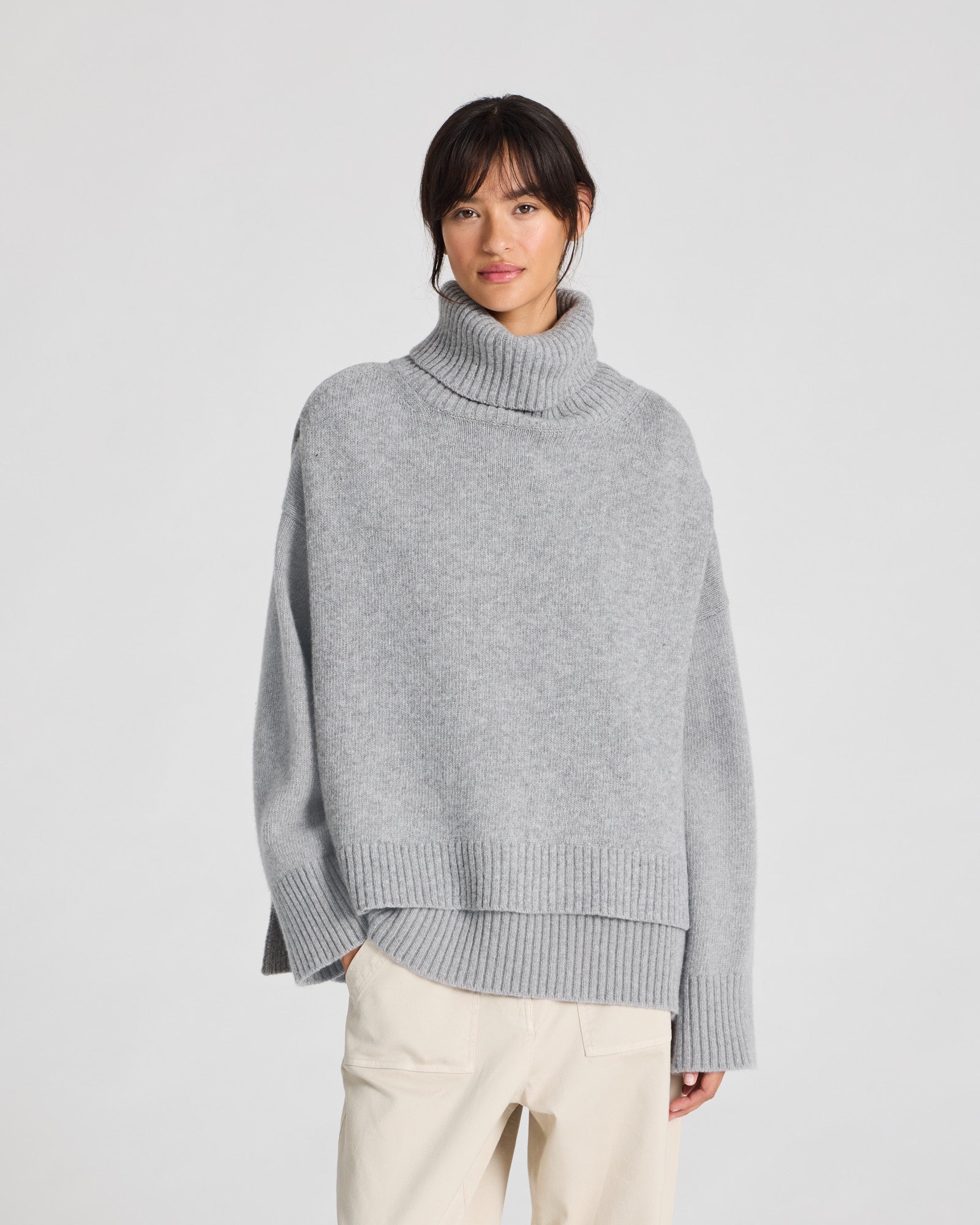 GAI+LISVA Michelle Neck Piece Lambswool l Knitwear 602 Grey Melange