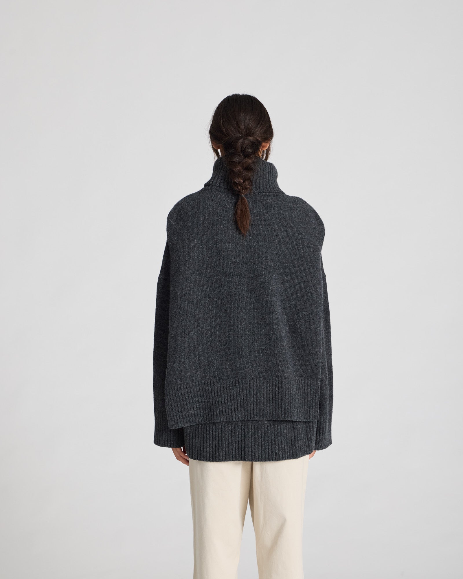 GAI+LISVA Michelle Neck Piece Lambswool l Knitwear 605 Dark Grey Melangè