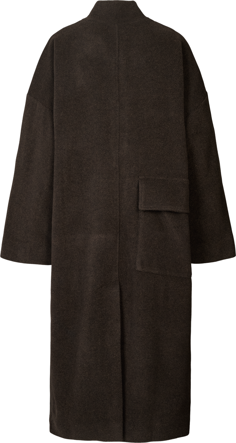 GAI+LISVA Nellie Wool Coat Jacket 682 Mulch/ Ecru Herringbone