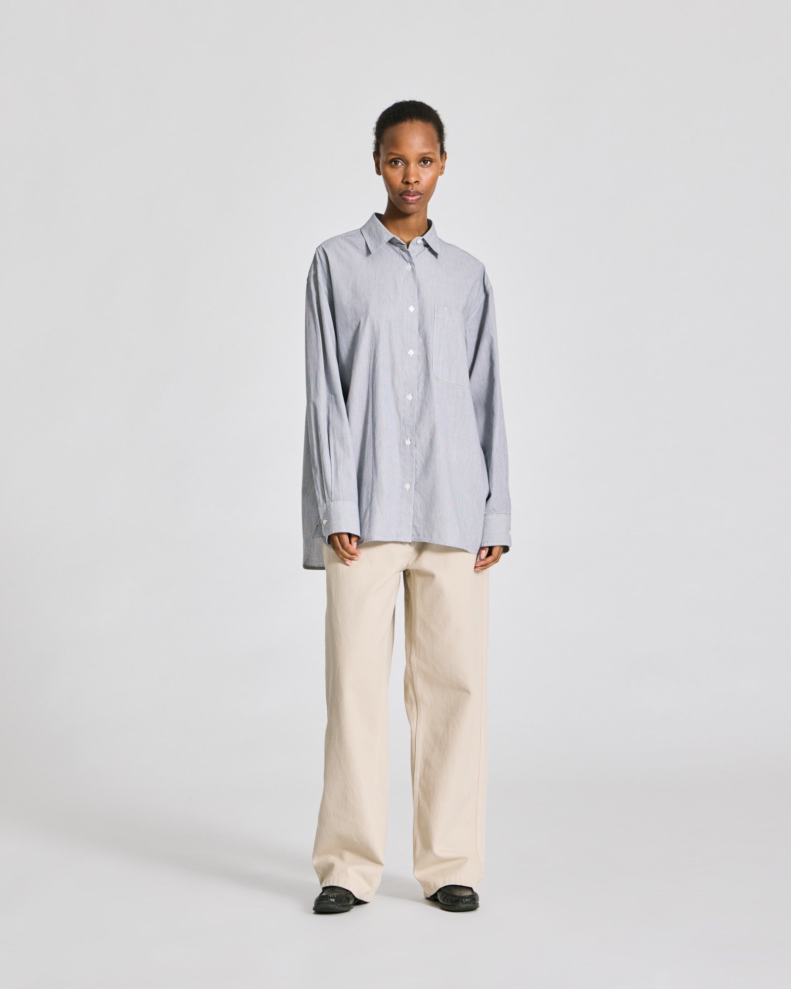 GAI+LISVA Nikoline Striped L/S Poplin Shirt Shirts & Blouses 855 White/Blue