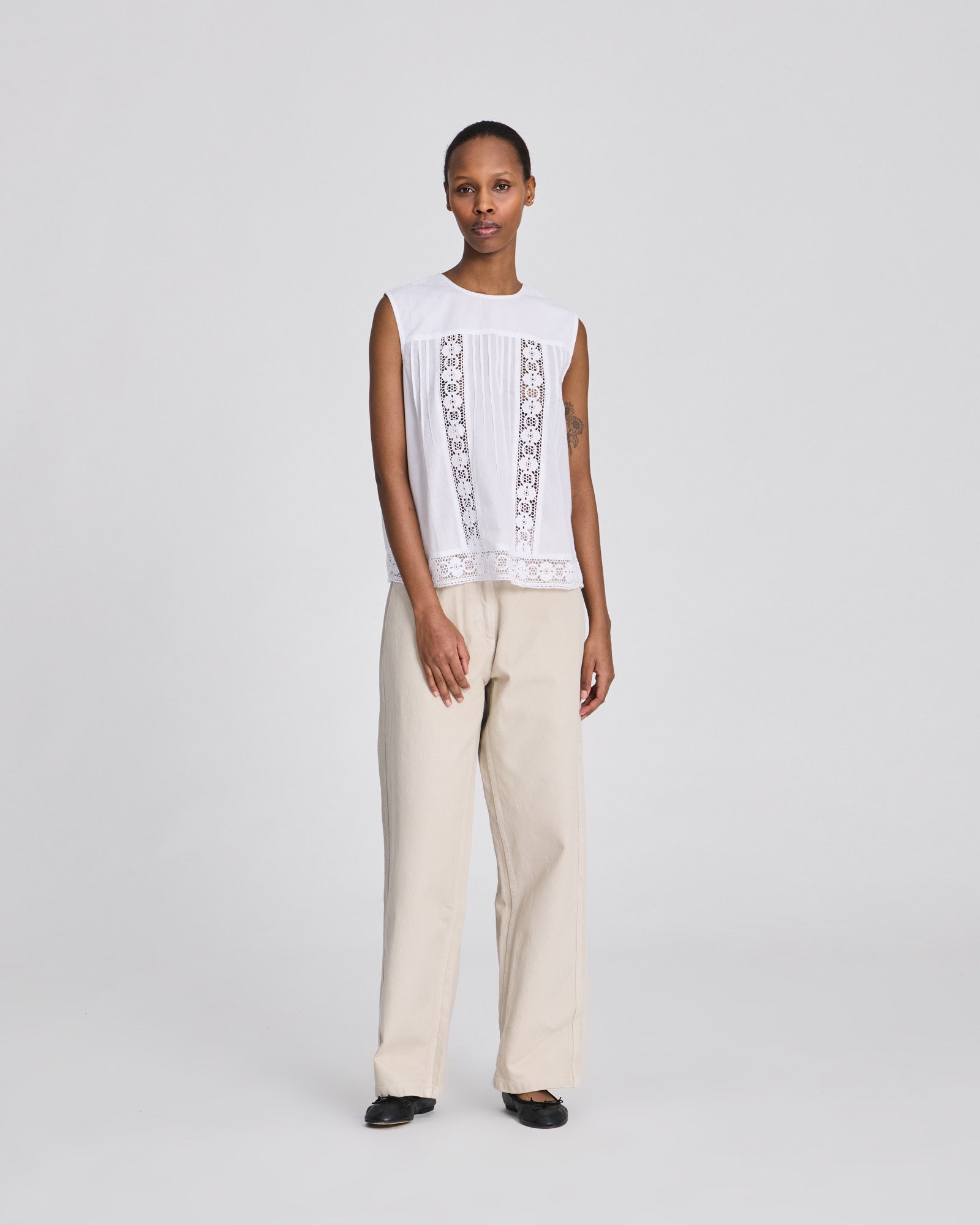 GAI+LISVA Rosita Cotton Voile Top Shirts & Blouses 100 White