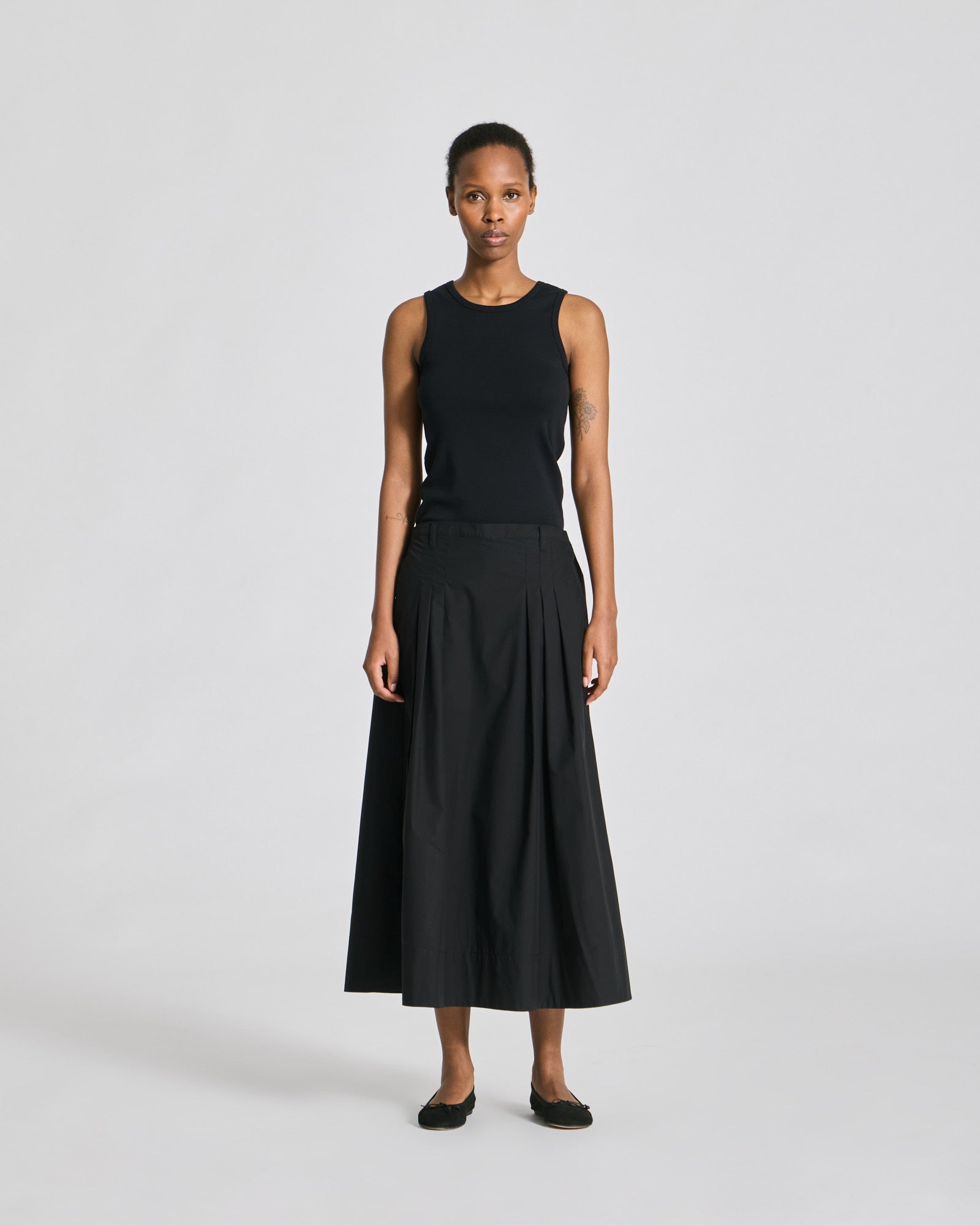 GAI+LISVA Ruth Pleated Poplin Skirt GOTS Dresses & Skirts 650 Black