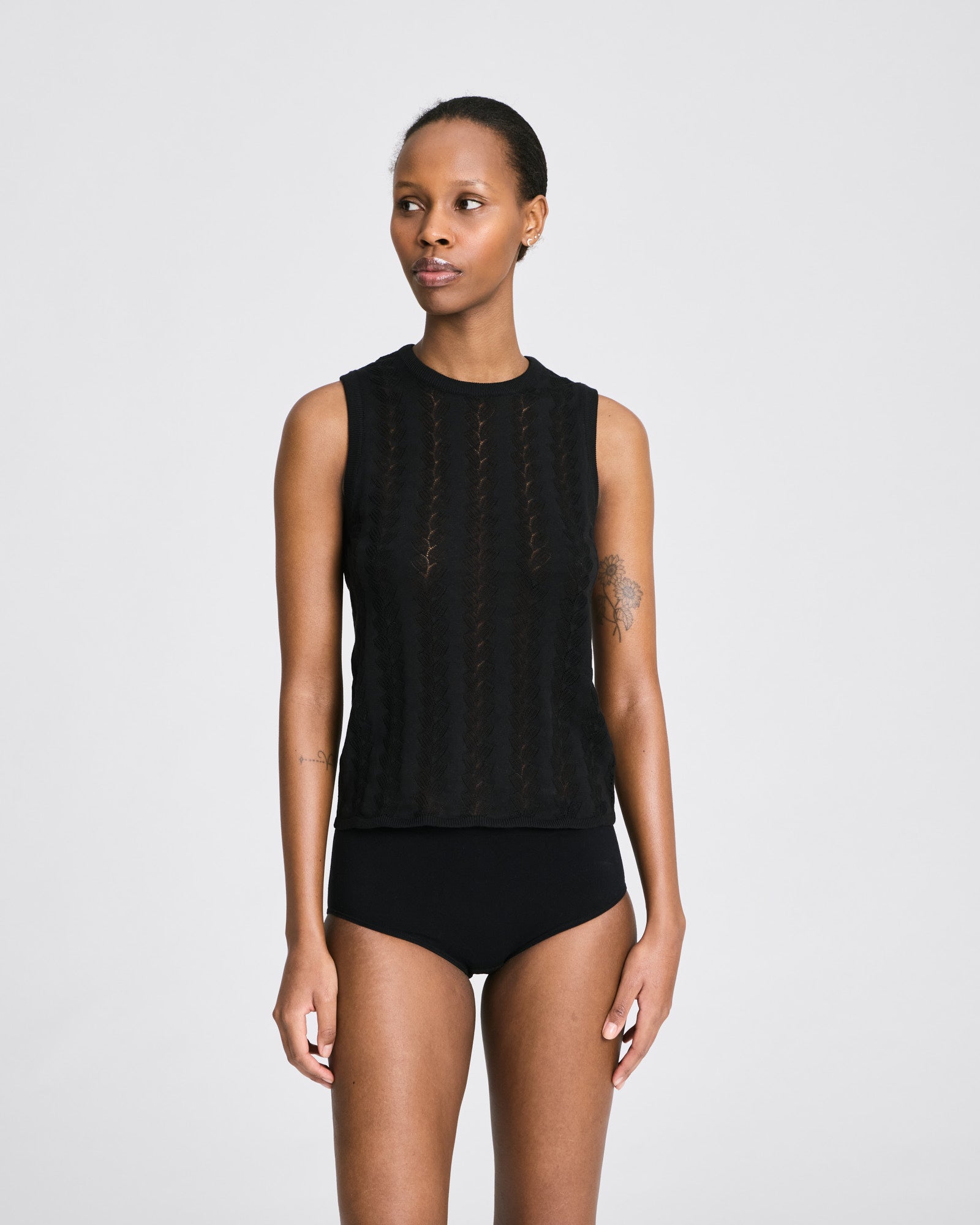 GAI+LISVA Sofie Butterfly Knit Top - GOTS Cotton l Knitwear 650 Black
