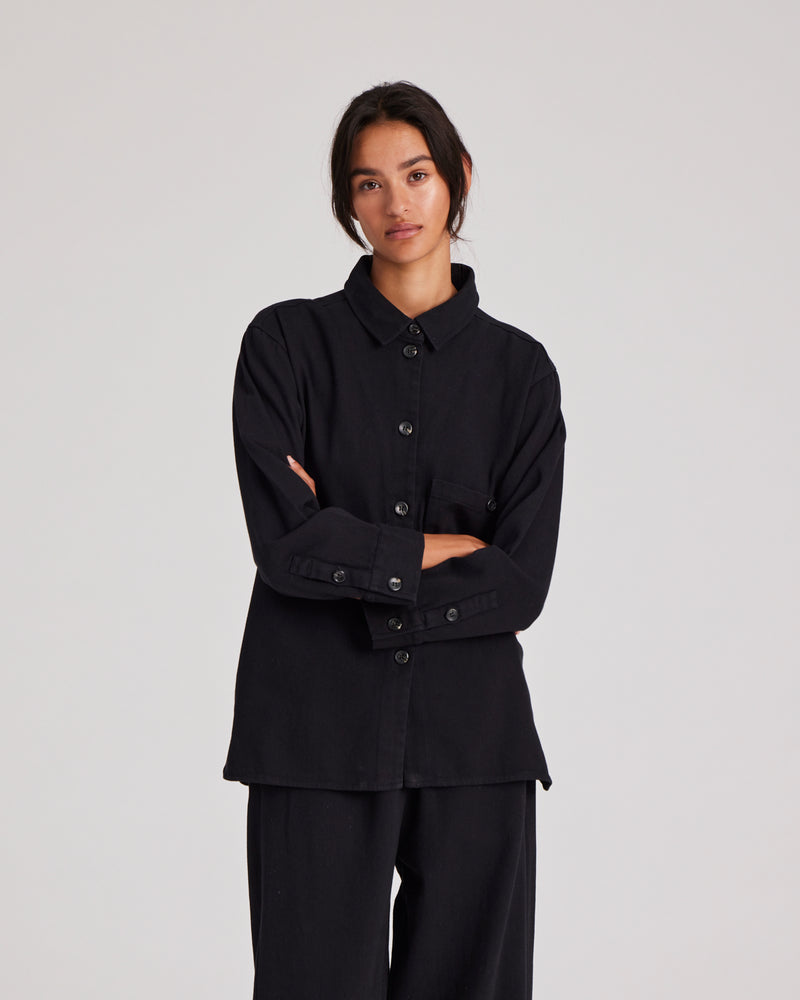 GAI+LISVA Sussie Twill Shirt GOTS 243975 Shirt 650 Black