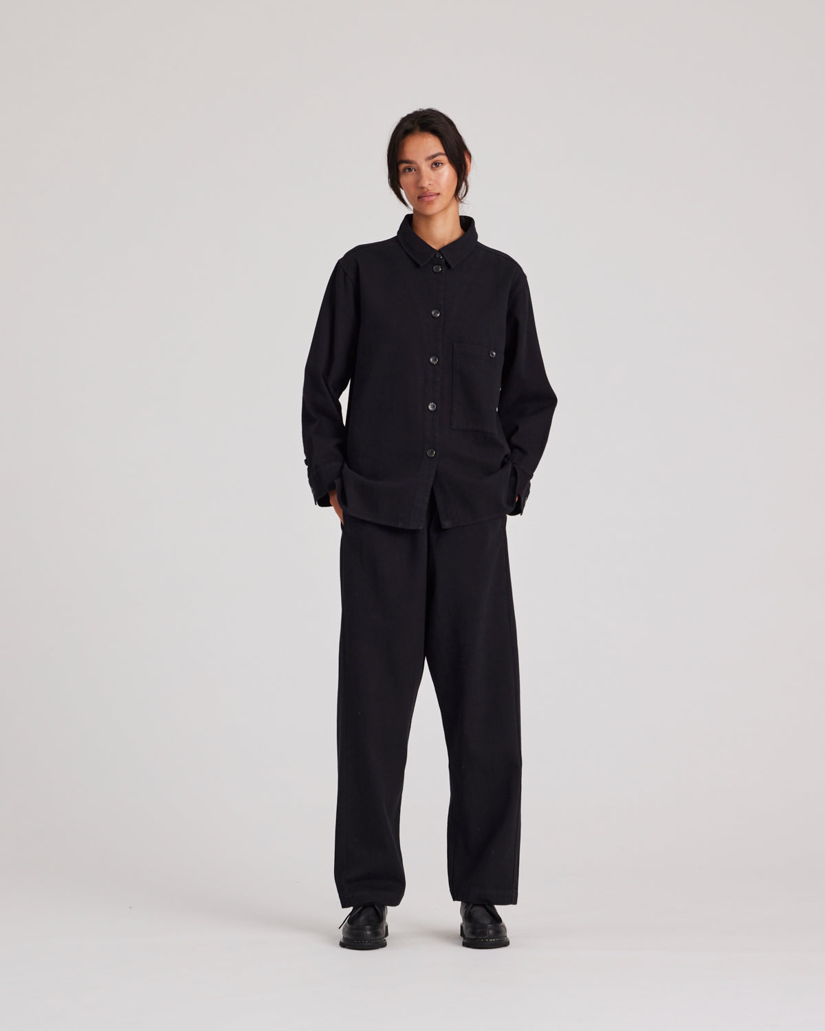 GAI+LISVA Sussie Hemd aus Twill GOTS 243975 - Schwarz Shirt 650 Black