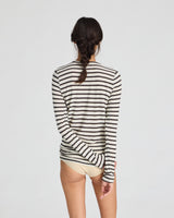 GAI+LISVA Thyra Wool Top Top 196 Reverse Dark Grey Stripe