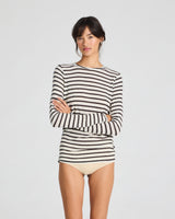 GAI+LISVA Thyra Wool Top Top 196 Reverse Dark Grey Stripe