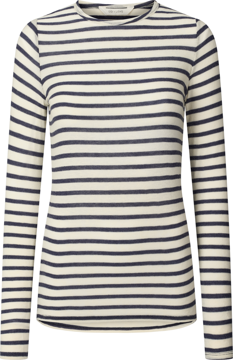 GAI+LISVA Thyra Wool Top Top 197 Reverse Denim Stripe