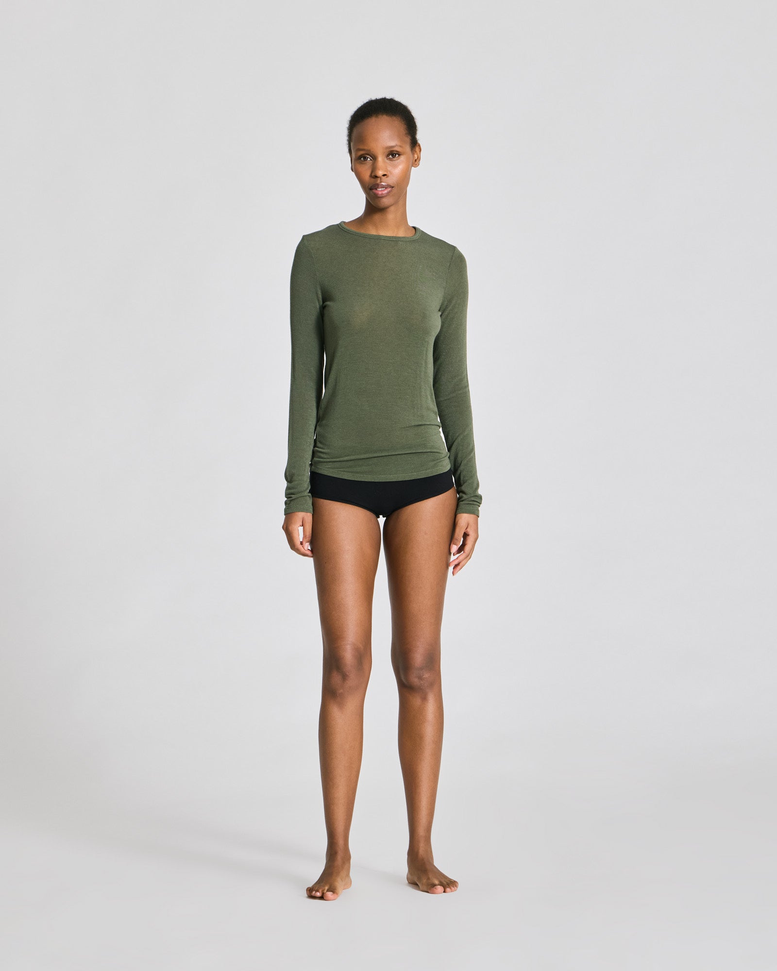 GAI+LISVA Thyra Wool Top Tops & T-shirts 170 Olive Night