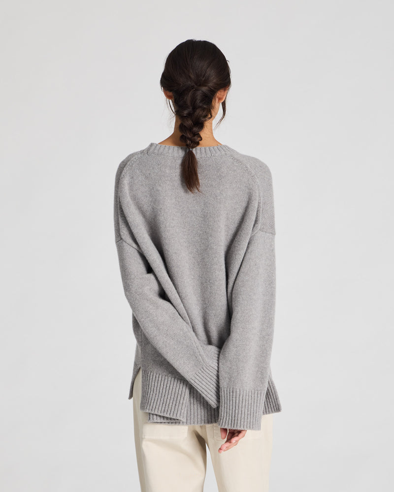 GAI+LISVA Vigga Lambswool Jumper Knit 602 Grey Melange