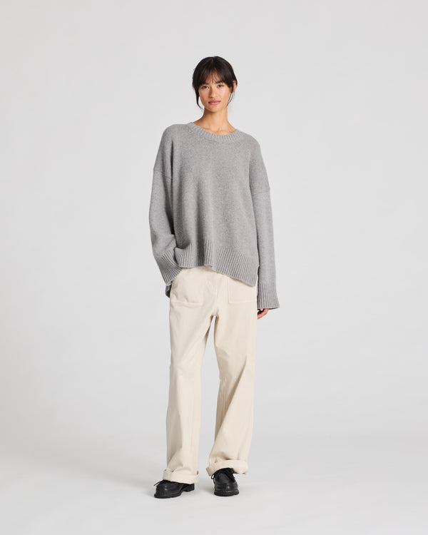 GAI+LISVA Vigga Lambswool Jumper Knit 602 Grey Melange