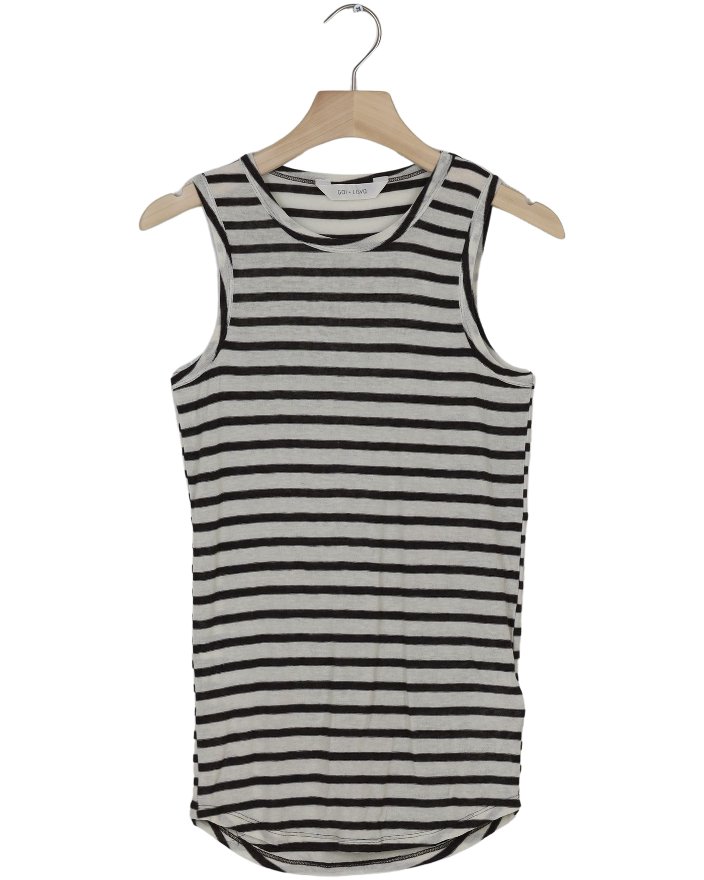 Secondhand Alberte Wool Top - Reverse Dark Grey Stripe
