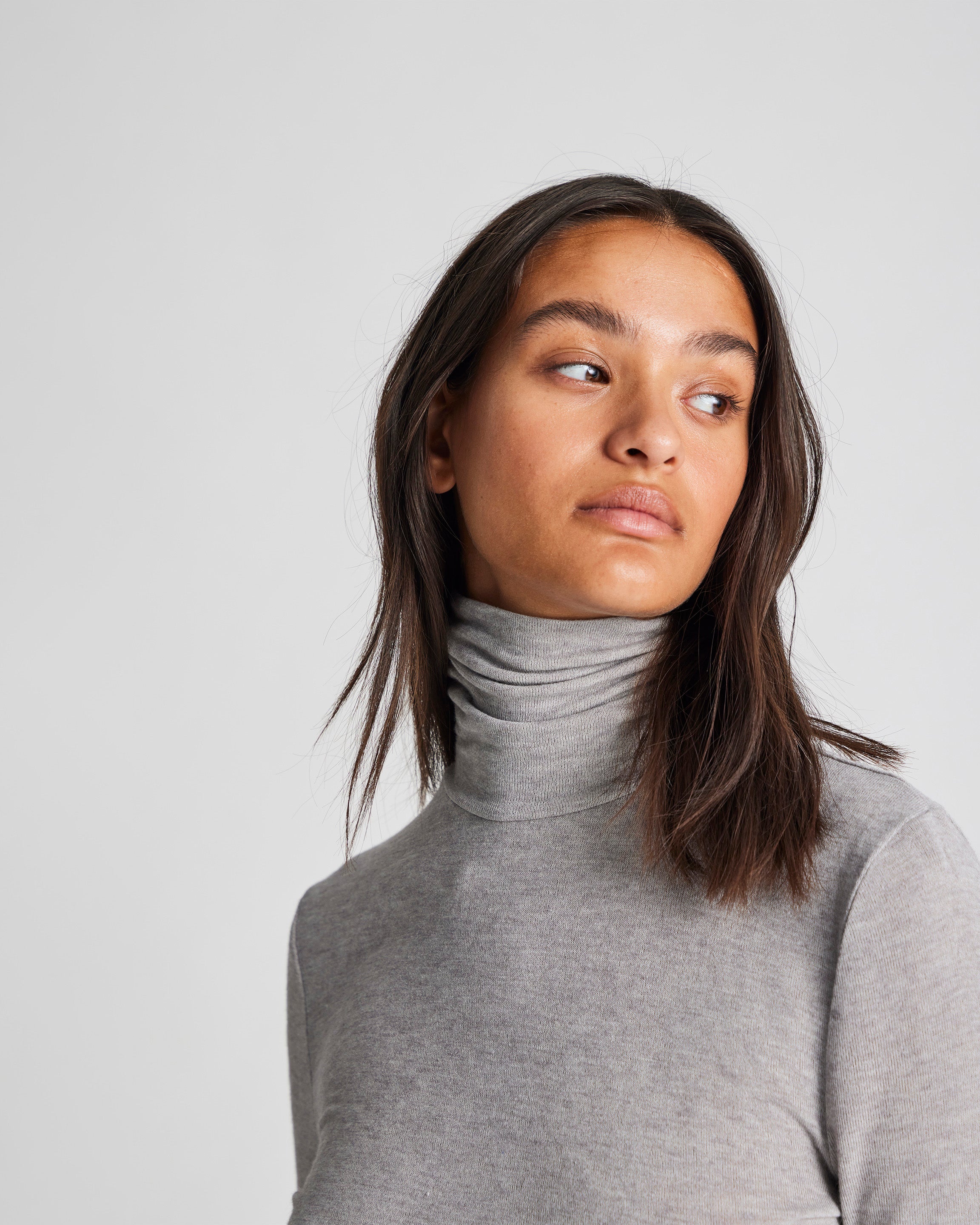 GAI+LISVA Anna Wool Turtleneck Top 601 Light Grey Melange