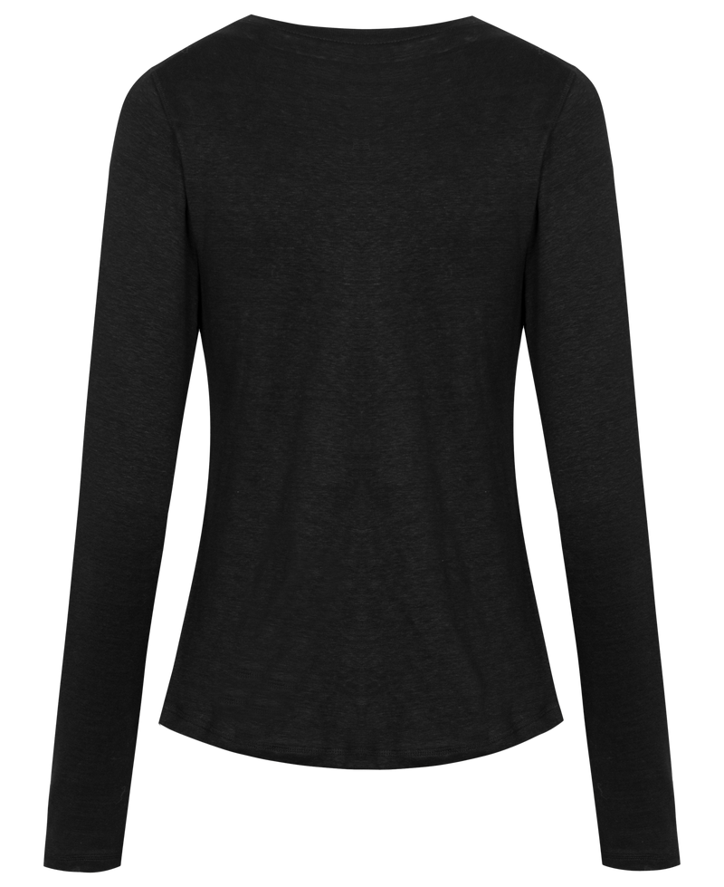 GAI+LISVA Asta Linen Tee Top 650 Black