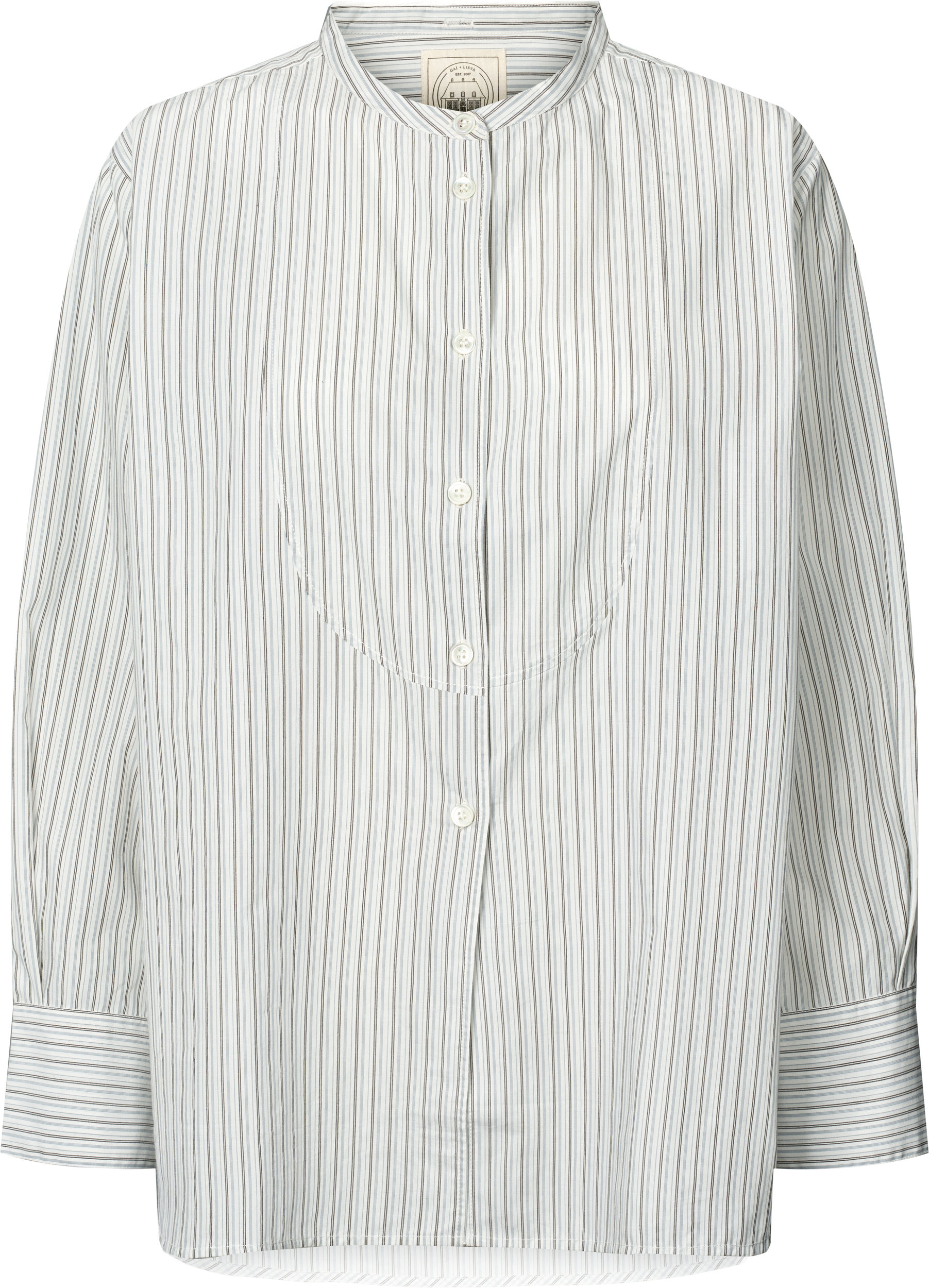 GAI+LISVA Beate Cotton Shirt Dresses & Skirts 961 Blue pin stripe