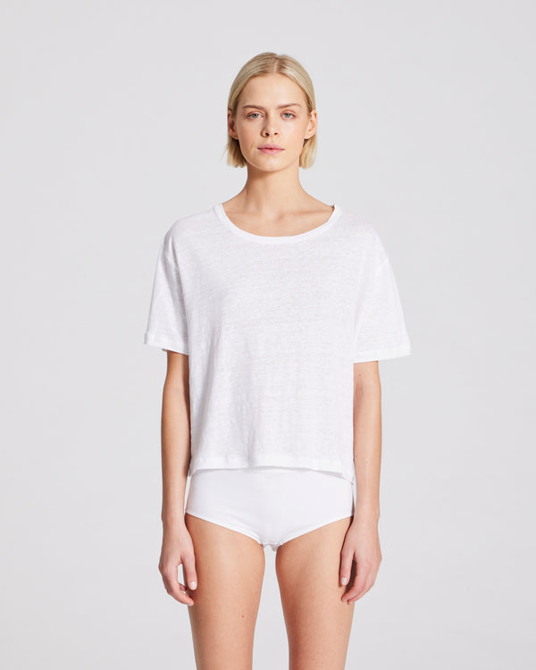 GAI+LISVA Ivalo Linen Tee Shirt Top 100 White