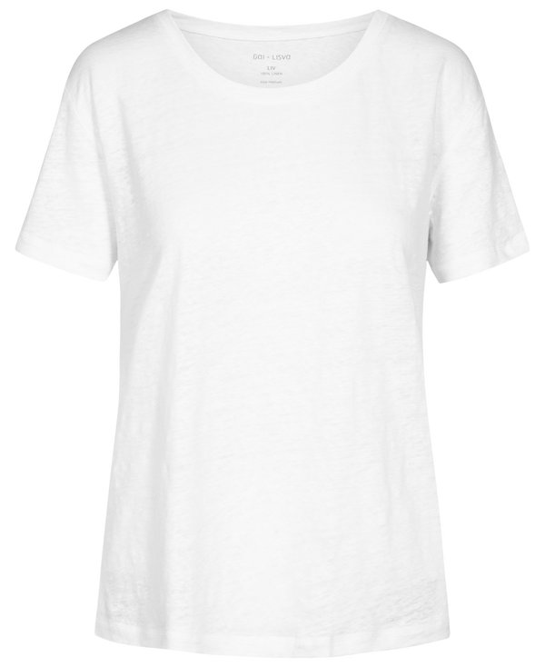 GAI+LISVA Liv Linen Tee shirt Top 100 White