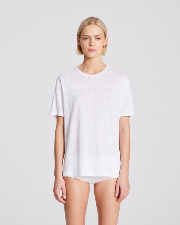 GAI+LISVA Nynne Linen Tee shirt Top 100 White