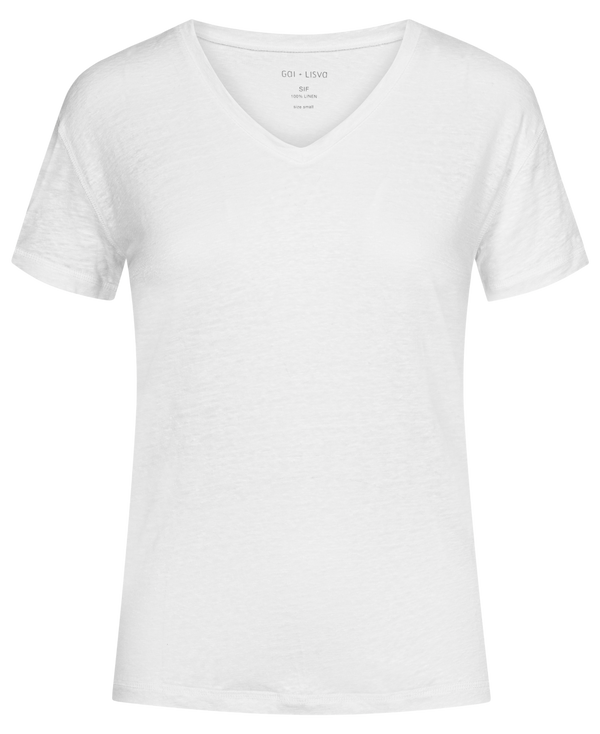 GAI+LISVA Sif Linen Tee Shirt Top 100 White