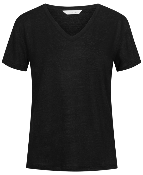 GAI+LISVA Sif Linen Tee Shirt Top 650 Black